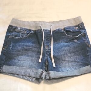 🌴 Justice Distressed Dark Wash Jean Shorts, Size 16 1/2